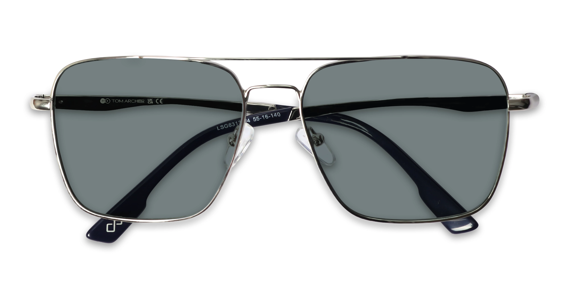 Silver Metal Double Bridge Pilot Sunglasses 6