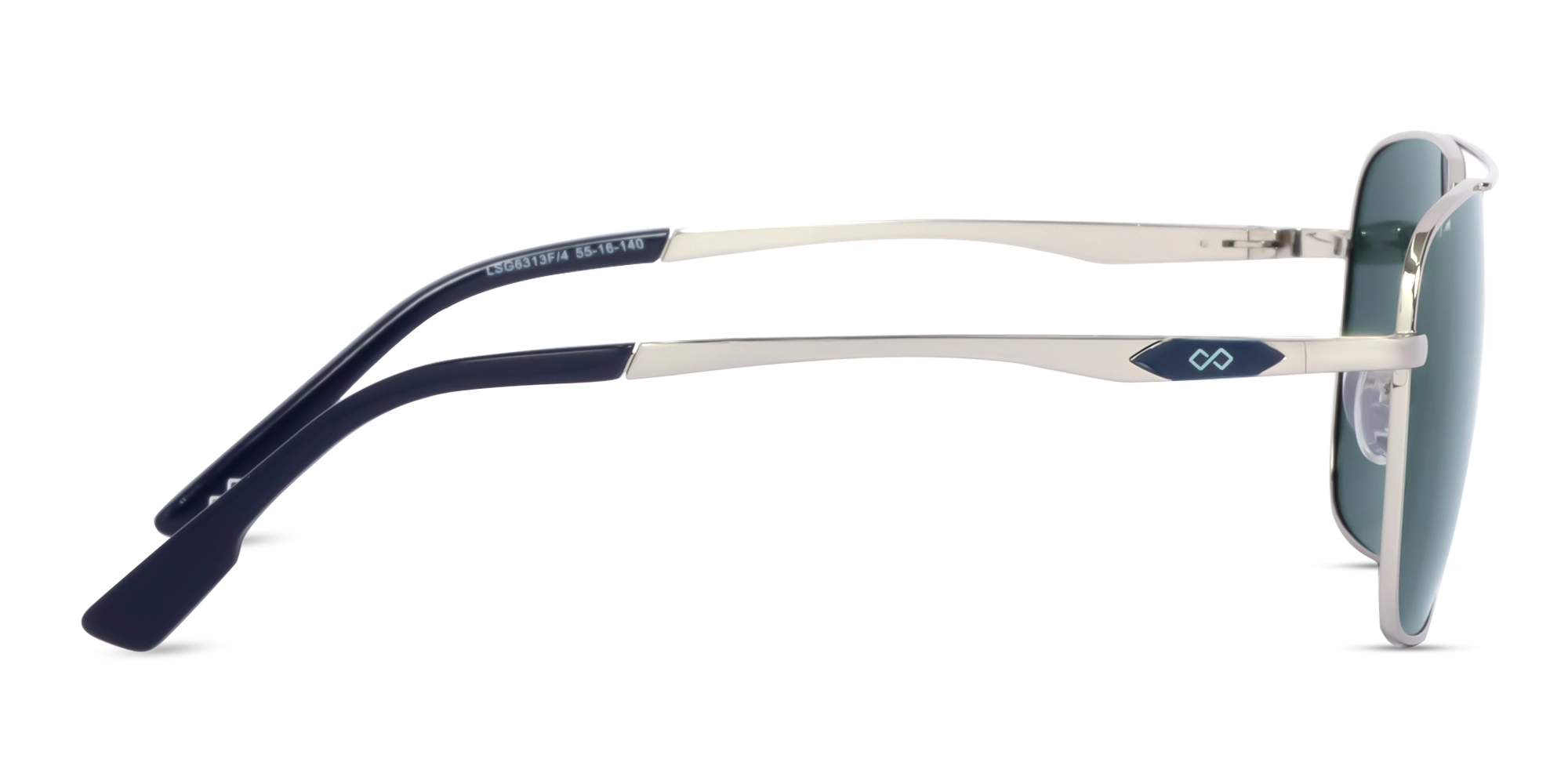 Silver Metal Double Bridge Pilot Sunglasses 4