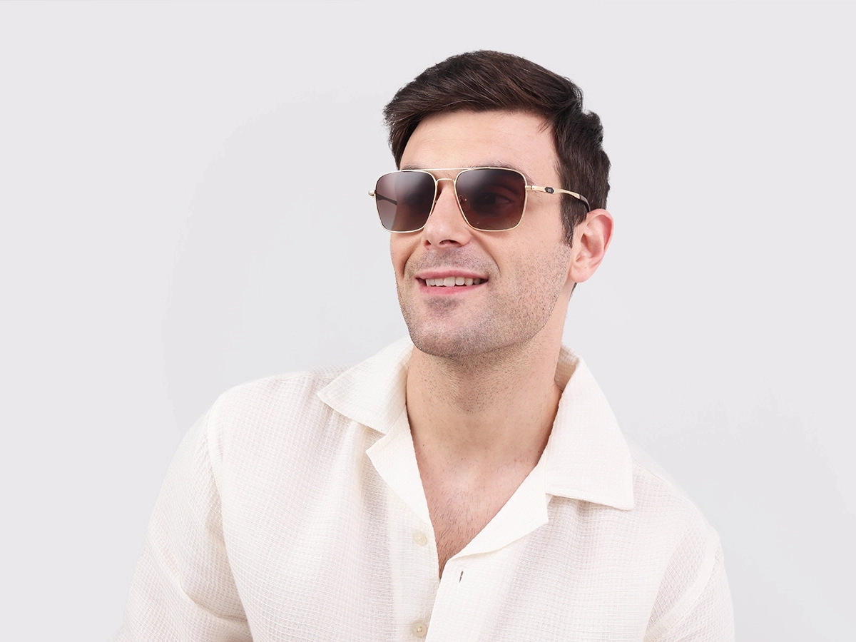 Gold Lightweight Meta Pilot Sunglasses 41