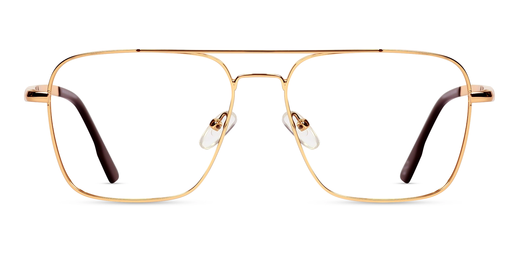 Metal Gold Square Pilot Glasses