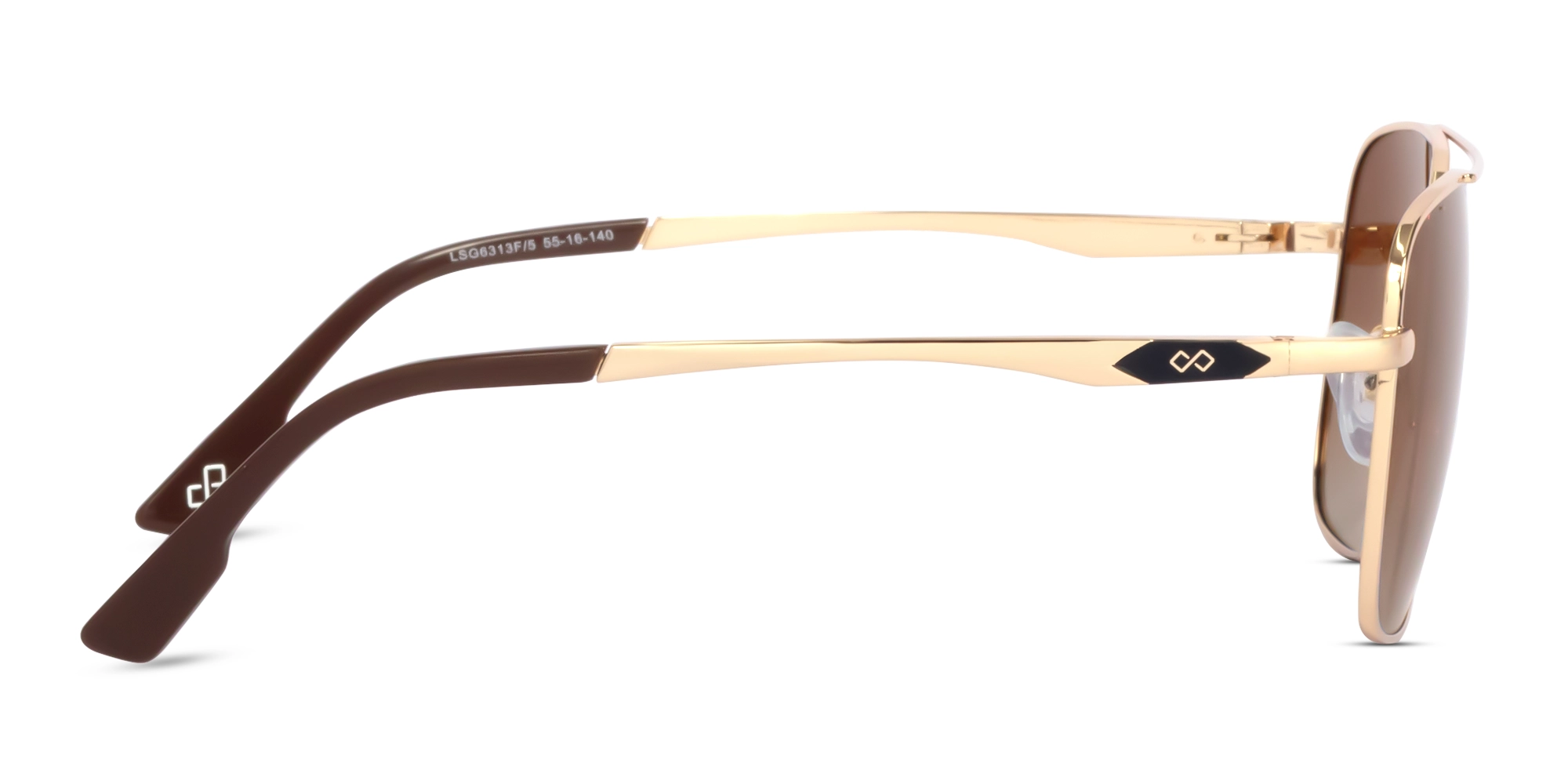 Gold Lightweight Meta Pilot Sunglasses 4