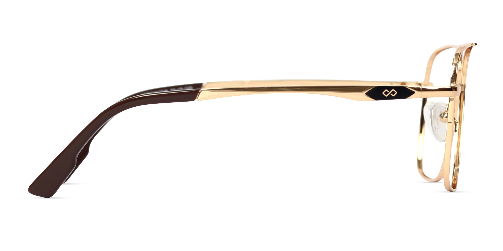 Metal Gold Square Pilot Glasses