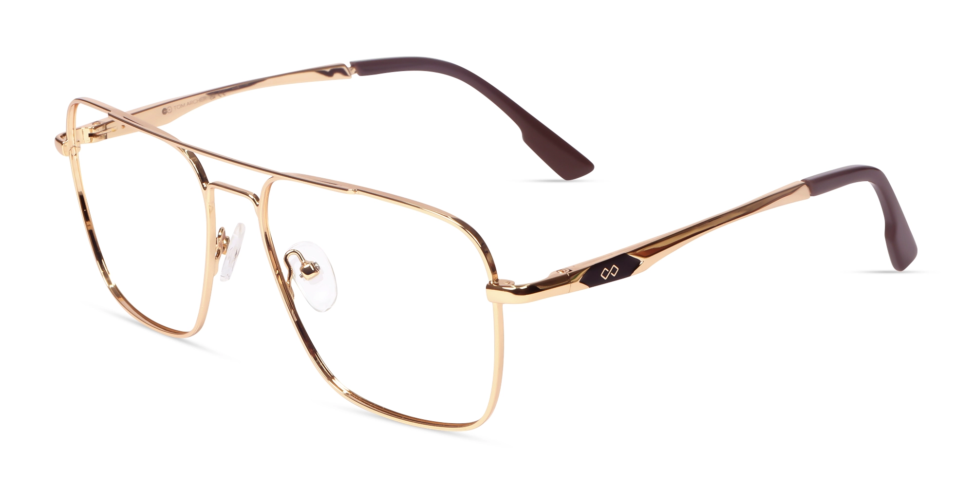 Metal Gold Square Pilot Glasses
