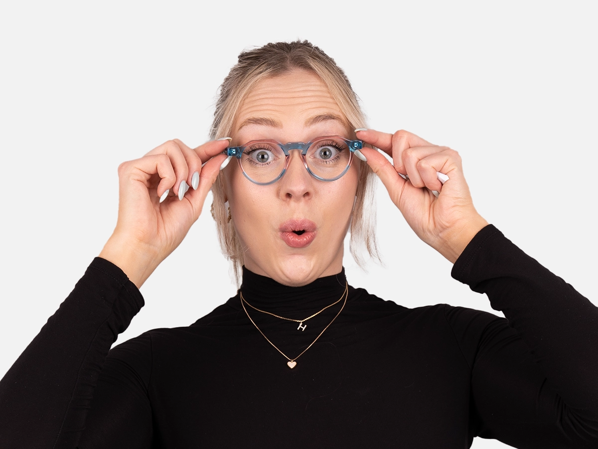 Crystal Blue & Crystal Pink Geometric Glasses-52