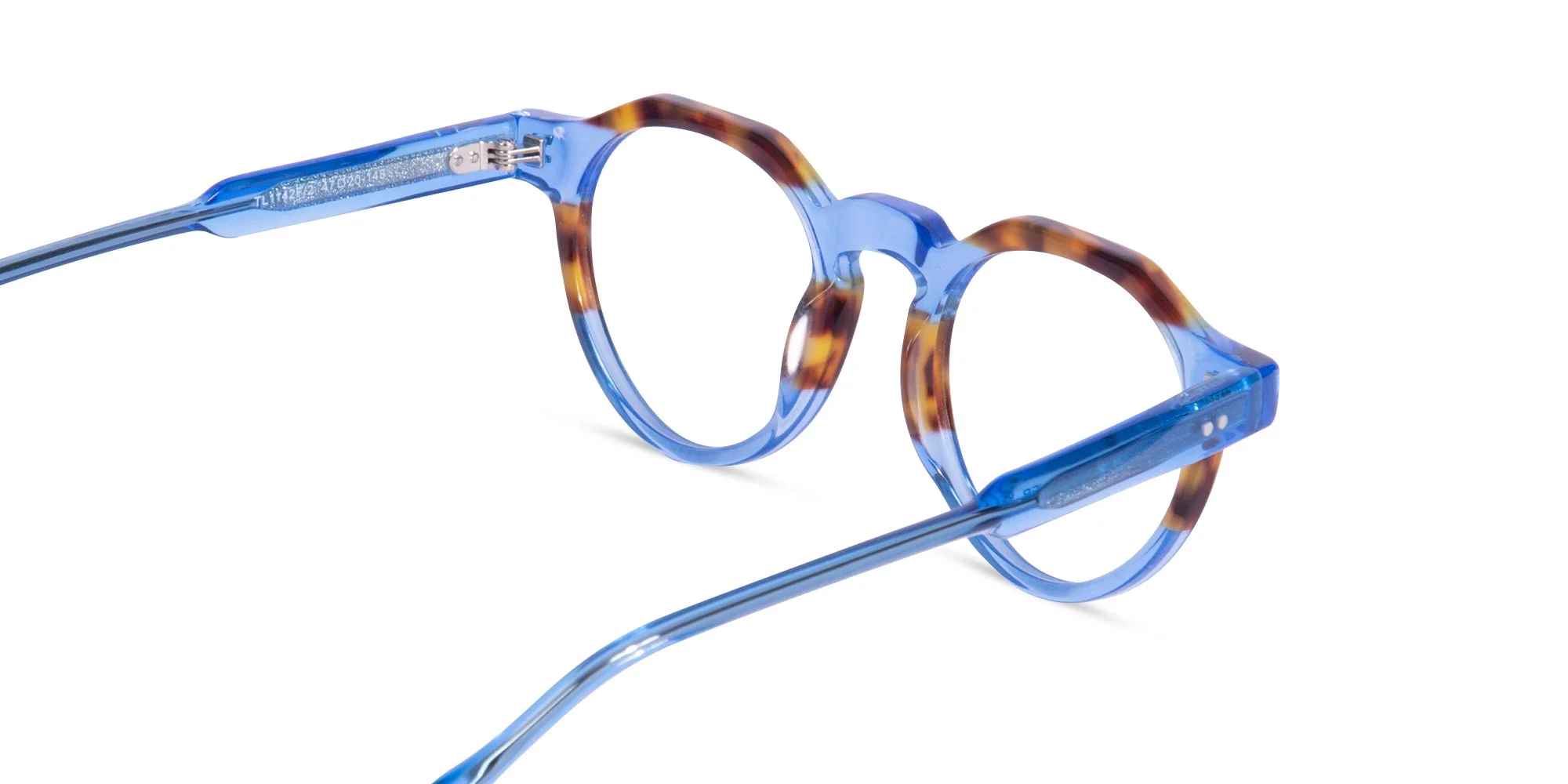 Caramel Tortoise Crystal Blue Glasses-5