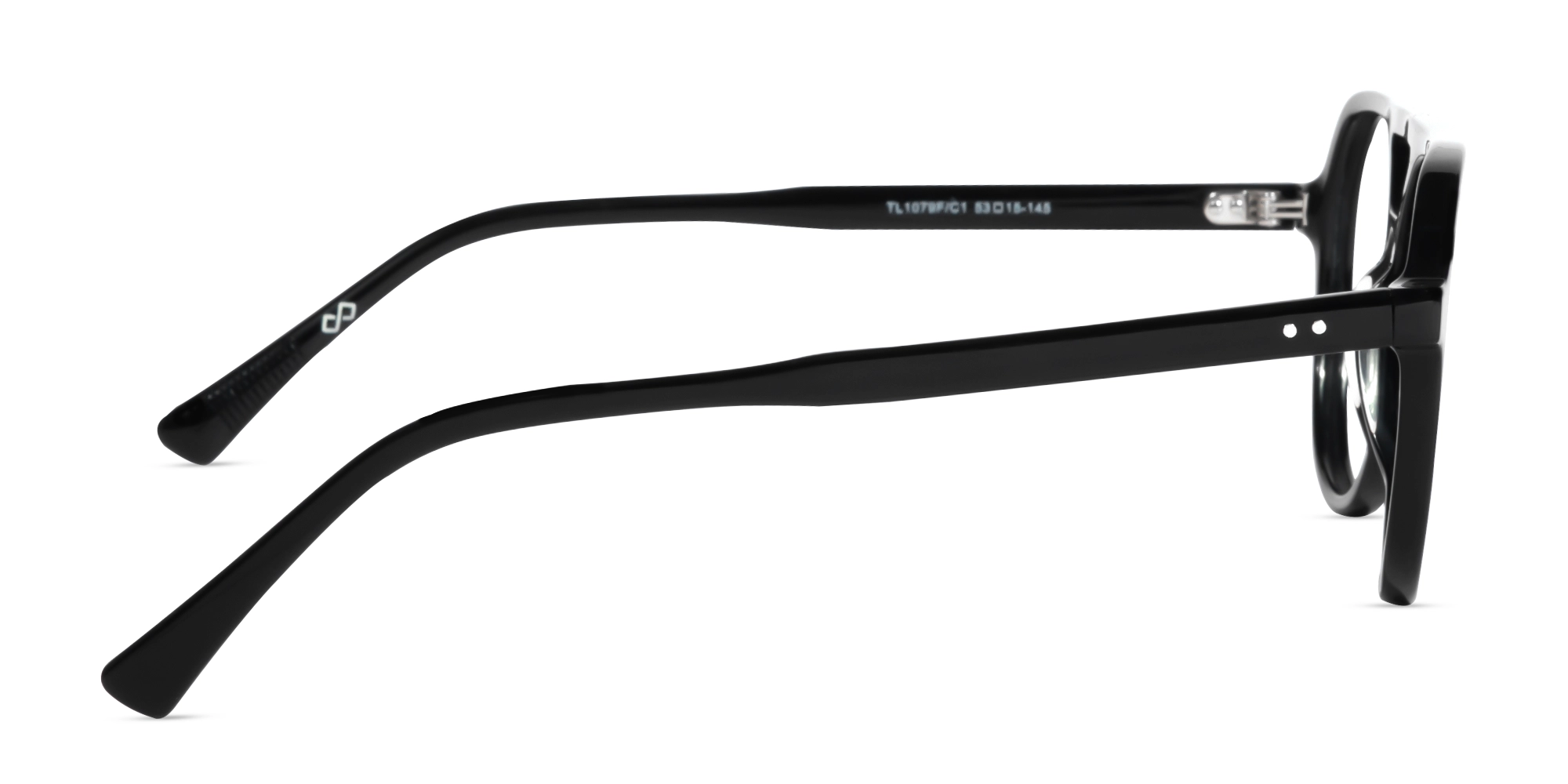 Black Acetate Pilot Eyeglasses-4