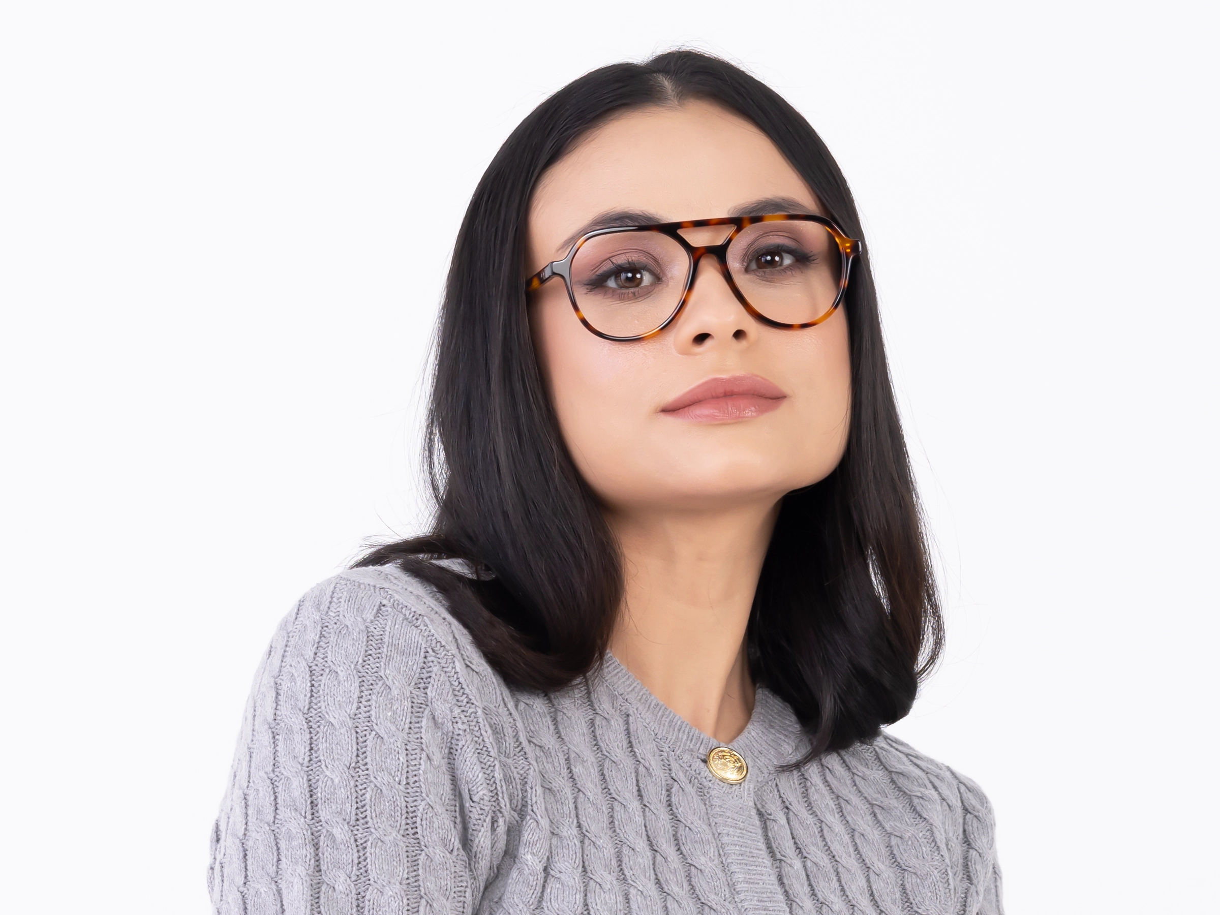 Tortoise Acetate Pilot Double Bridge Glasses