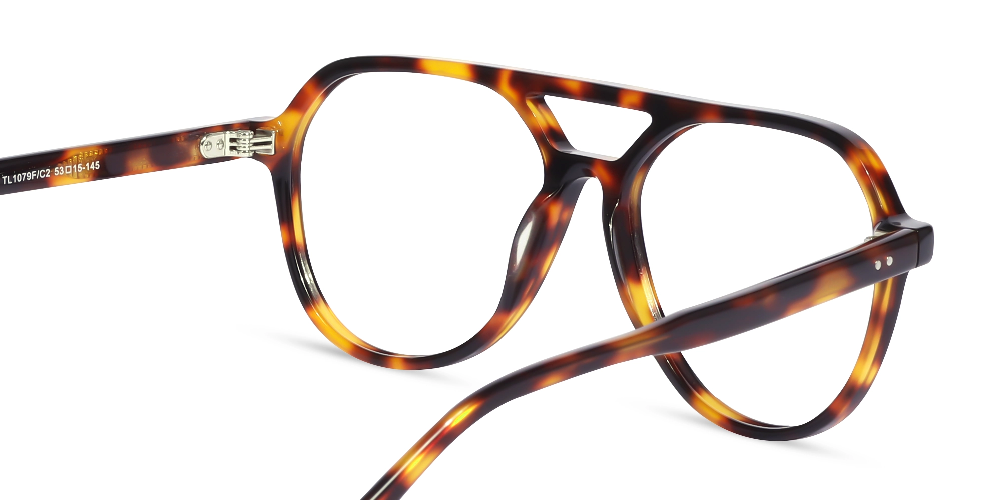 Tortoise Acetate Pilot Double Bridge Glasses-5