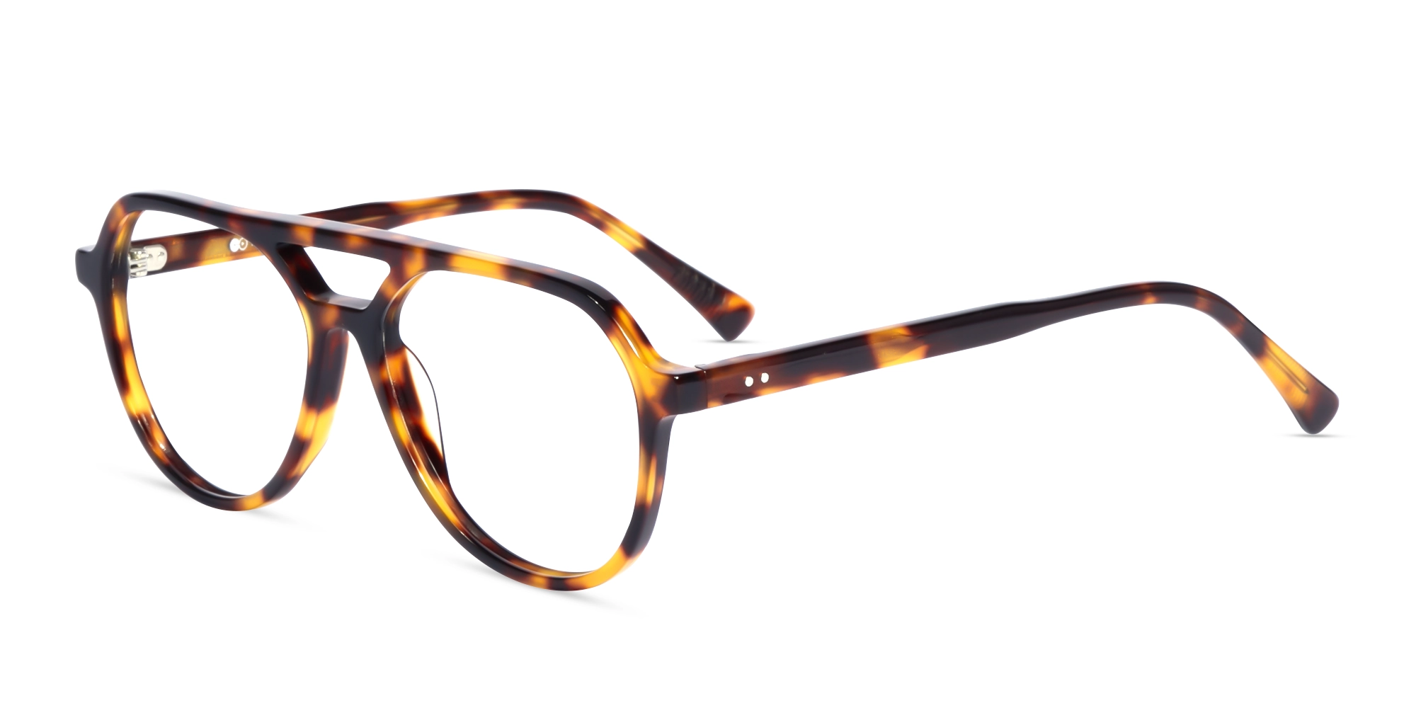 Tortoise Acetate Pilot Double Bridge Glasses-3