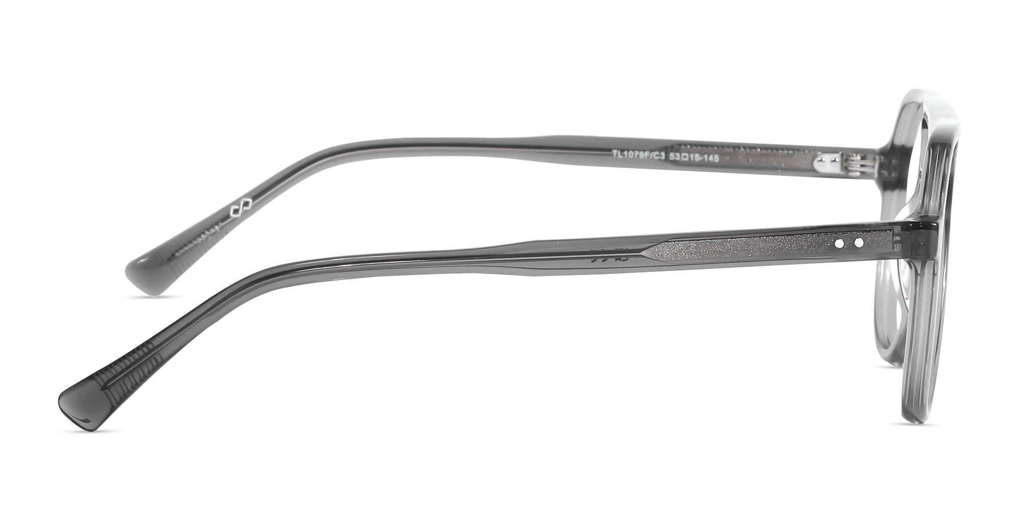 Crystal Grey Pilot Double Bridge Glasses-4