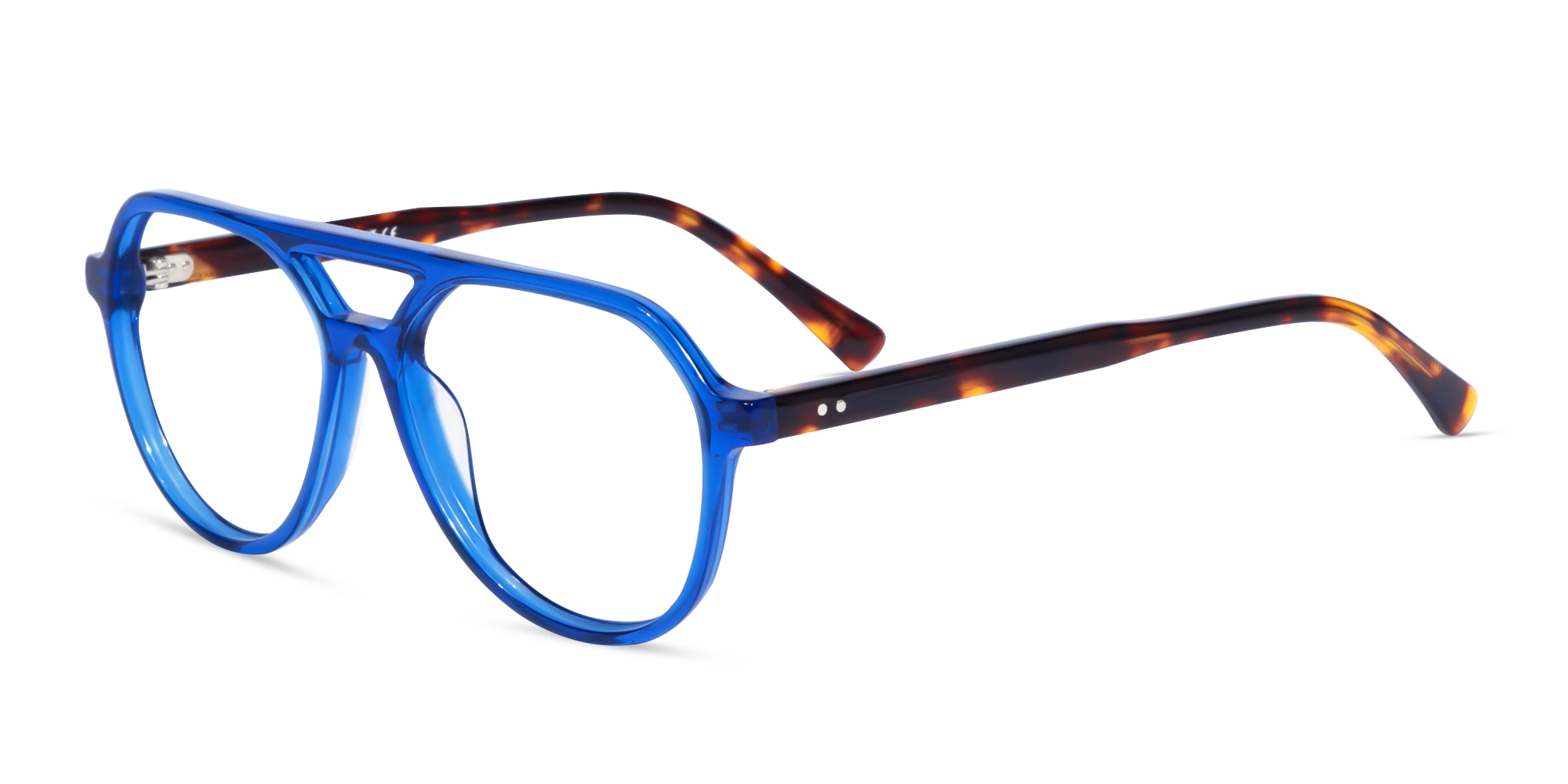 Crystal Blue Double Bridge Eyeglasses-3 Crystal Blue Double Bridge Eyeglasses-3