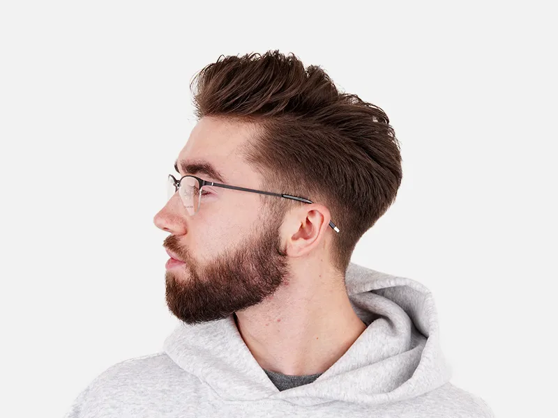 T8279H/1 - Oval & Rectangular Black Half-Rim Glasses