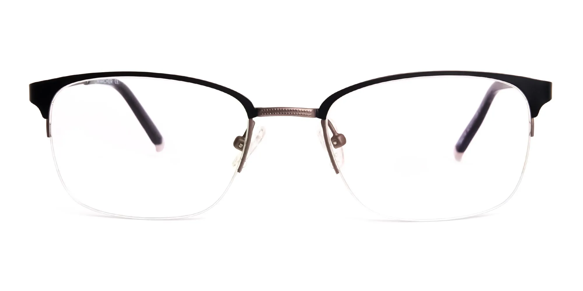 T8279H/1 - Oval & Rectangular Black Half-Rim Glasses 