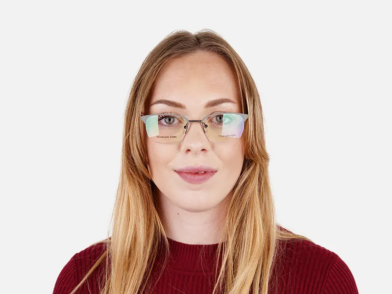 rectangular gunmetal half-rim-glasses frames-2