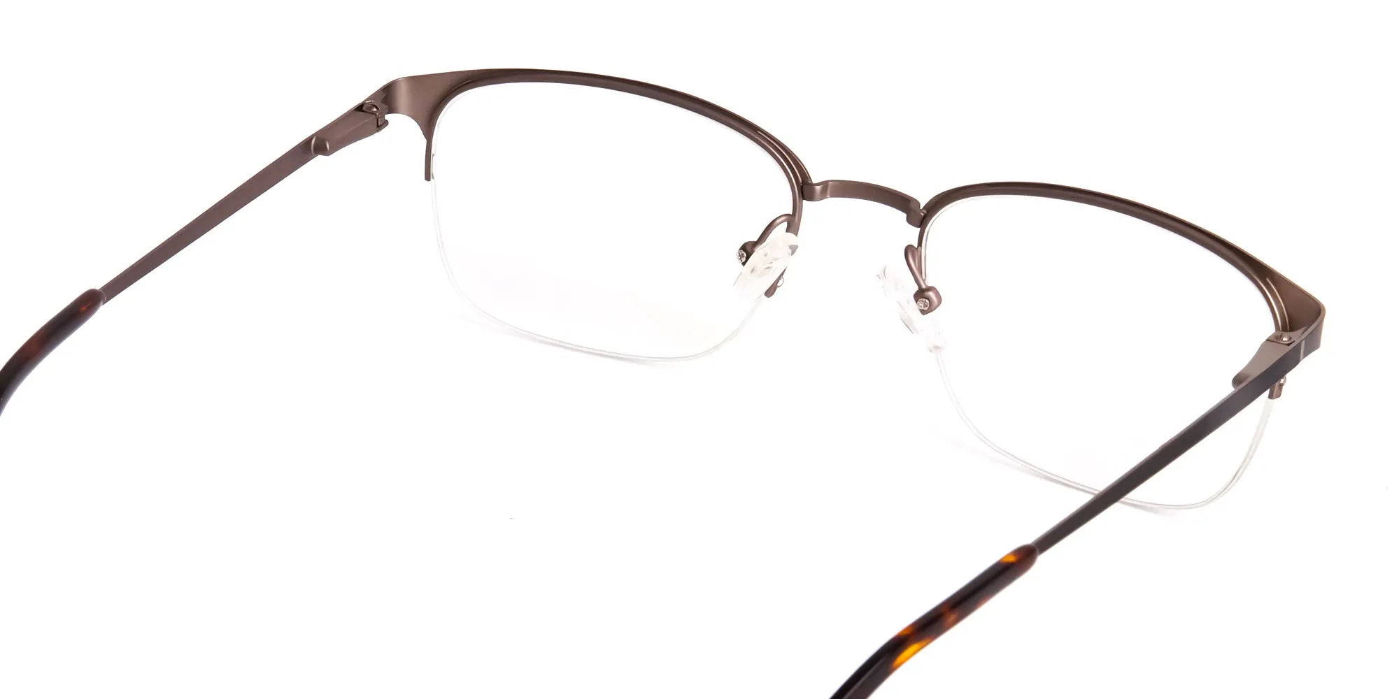 matte brown half rim rectangular glasses frames-2