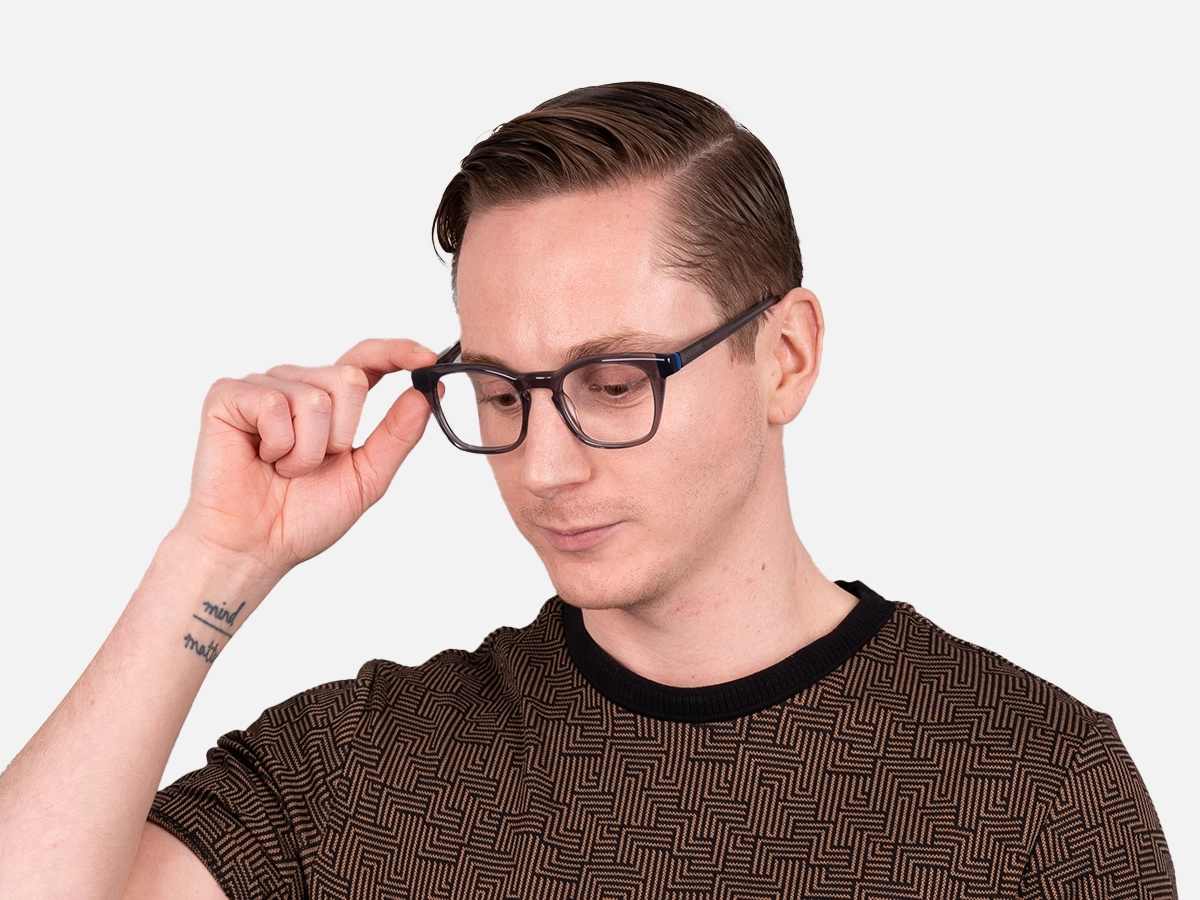 Charcoal Grey Square Glasses-43