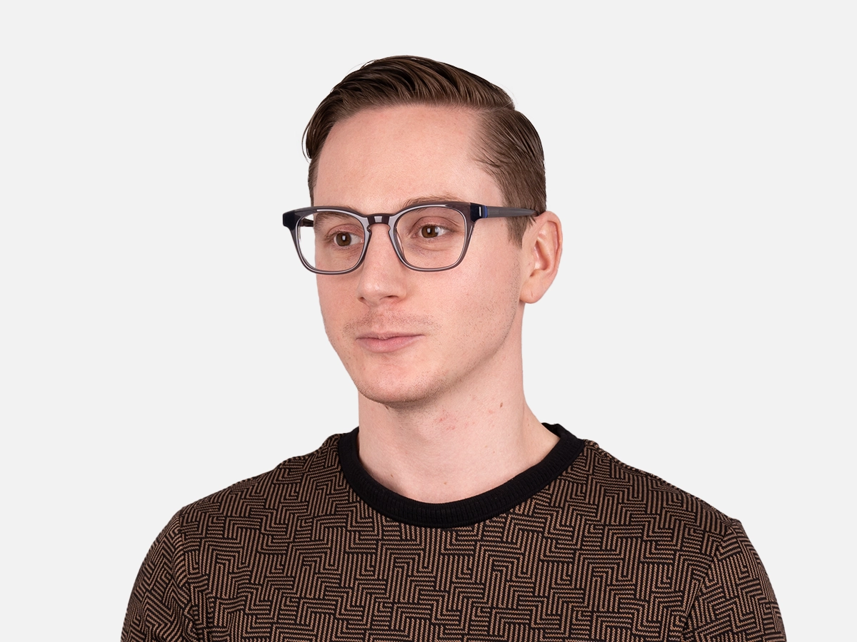 Charcoal Grey Square Glasses-42
