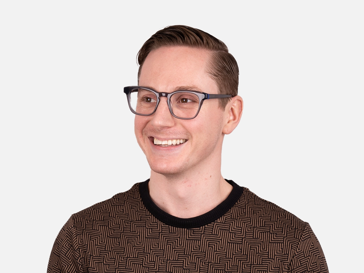 Charcoal Grey Square Glasses-44