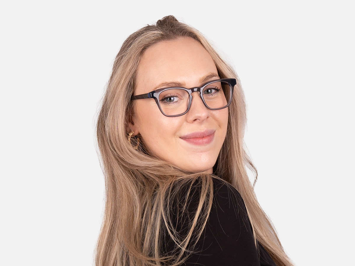 Charcoal Grey Square Glasses-53