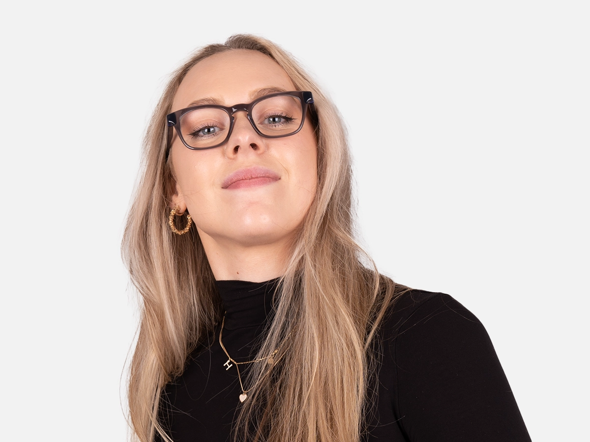 Charcoal Grey Square Glasses-51