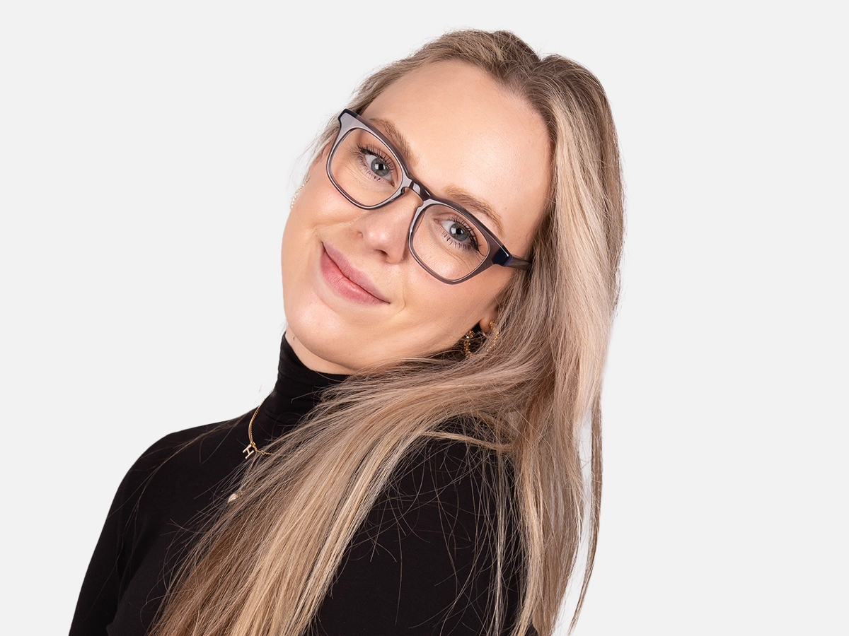 Charcoal Grey Square Glasses-54