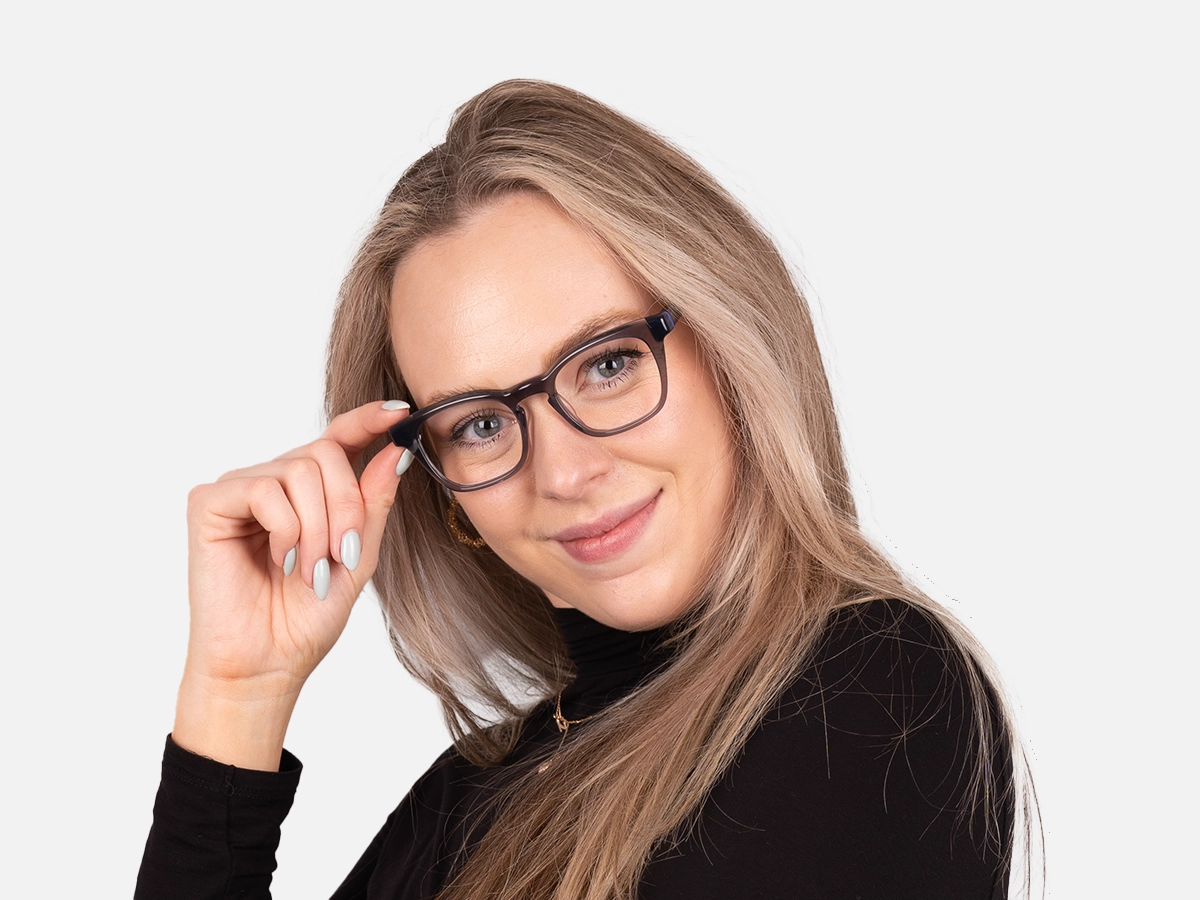 Charcoal Grey Square Glasses-55