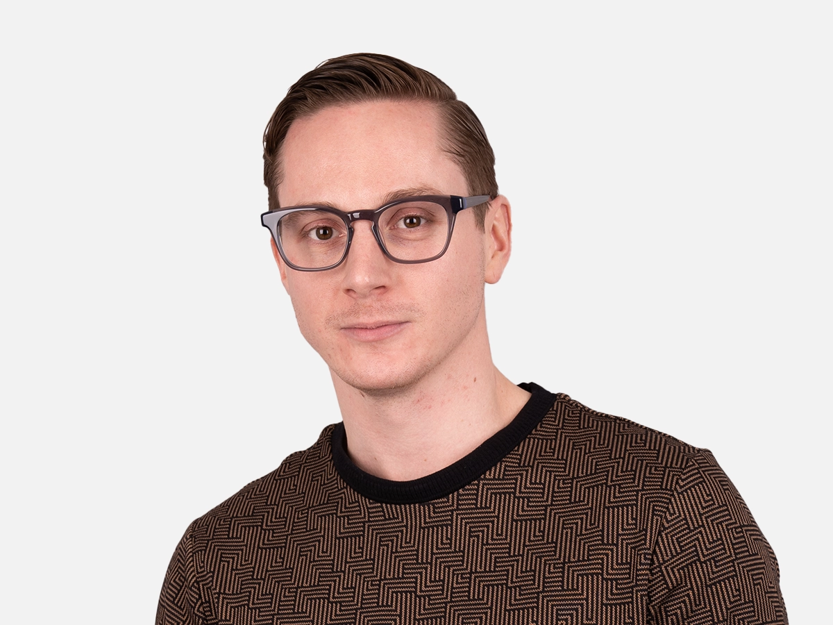 Charcoal Grey Square Glasses-45