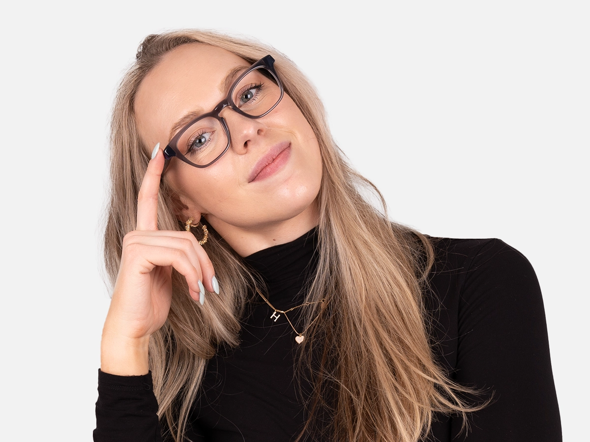 Charcoal Grey Square Glasses-52