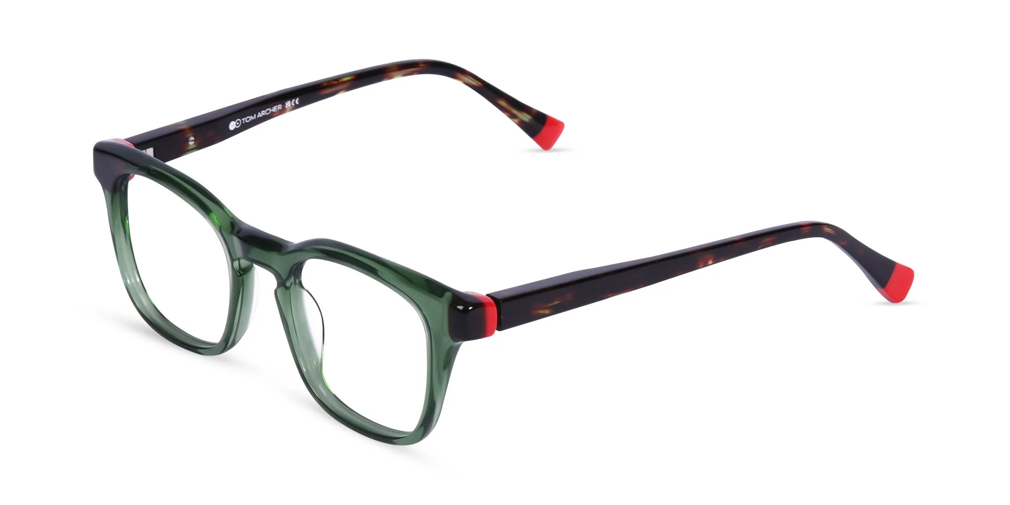 Crystal Olive Green Square Glasses-3