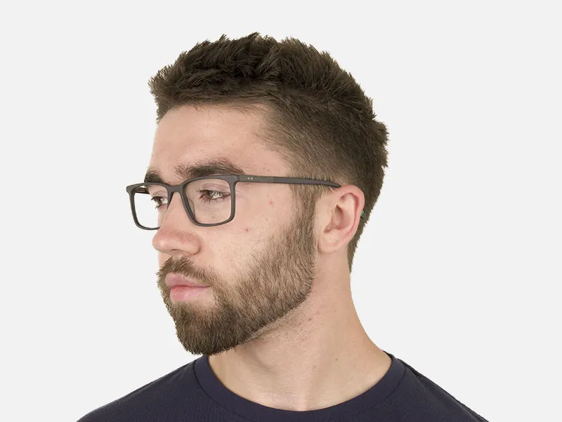 Designer Matte Grey Glasses Rectangular - 2