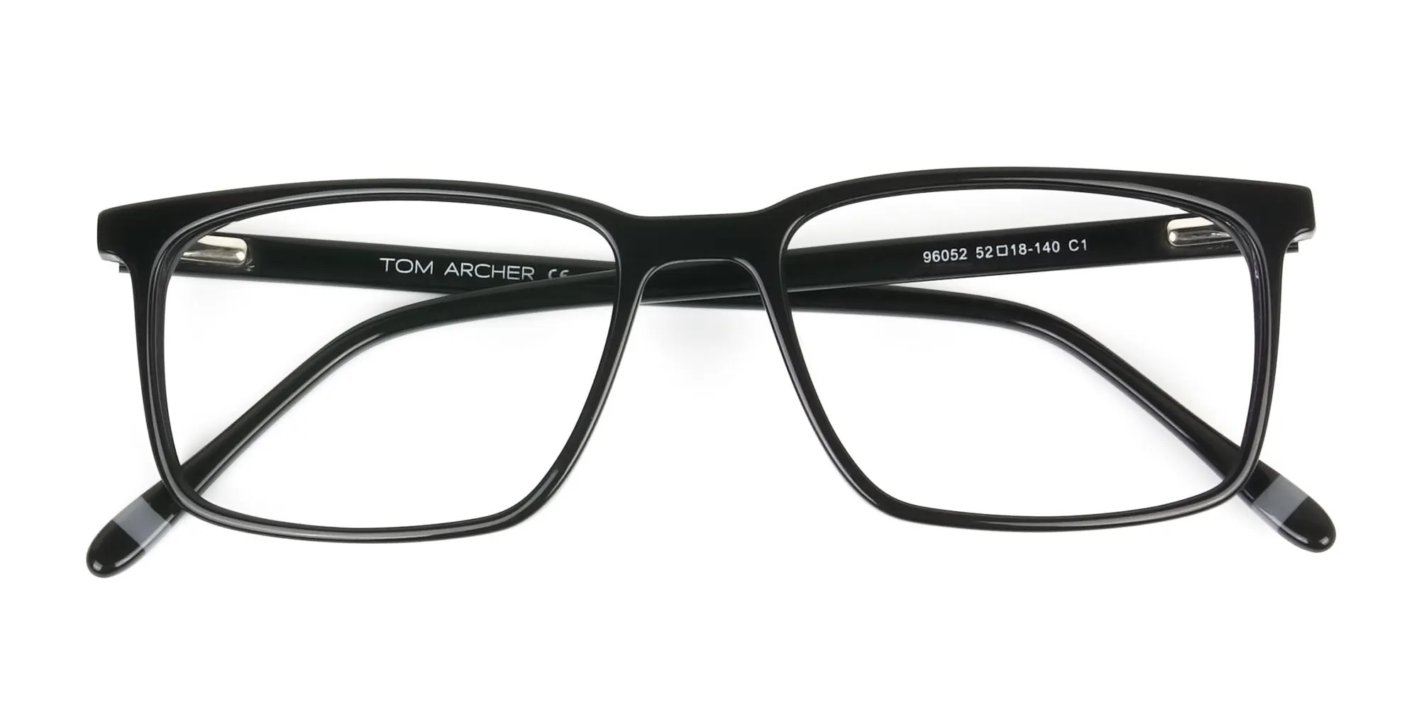 Designer Black Glasses Rectangular - 2