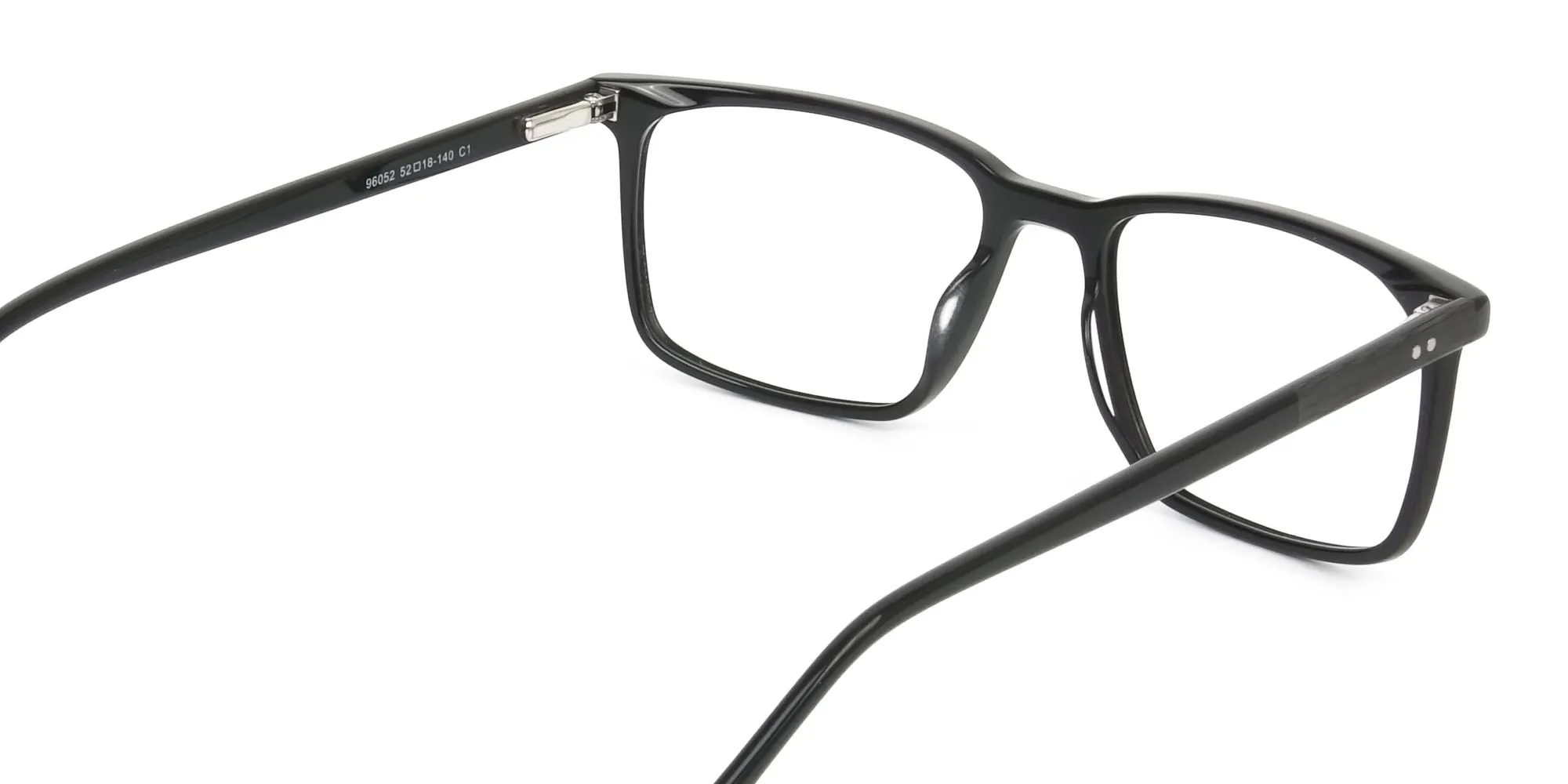 Designer Black Glasses Rectangular - 2