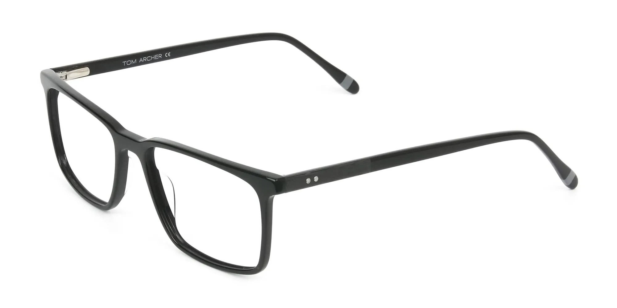 Designer Black Glasses Rectangular - 2