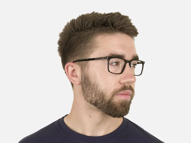Designer Black Glasses Rectangular - 2