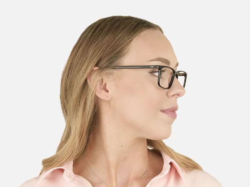 Designer Black Glasses Rectangular - 2