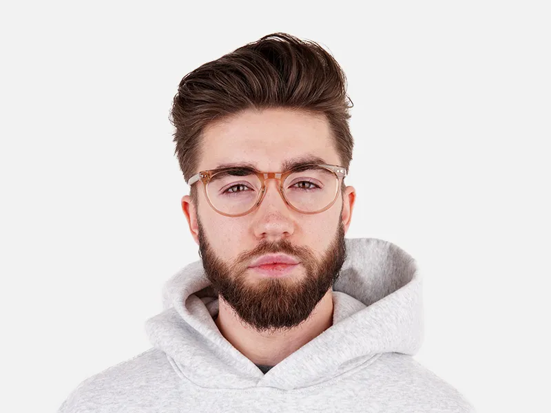 transparent brown round full rim glasses frames-2