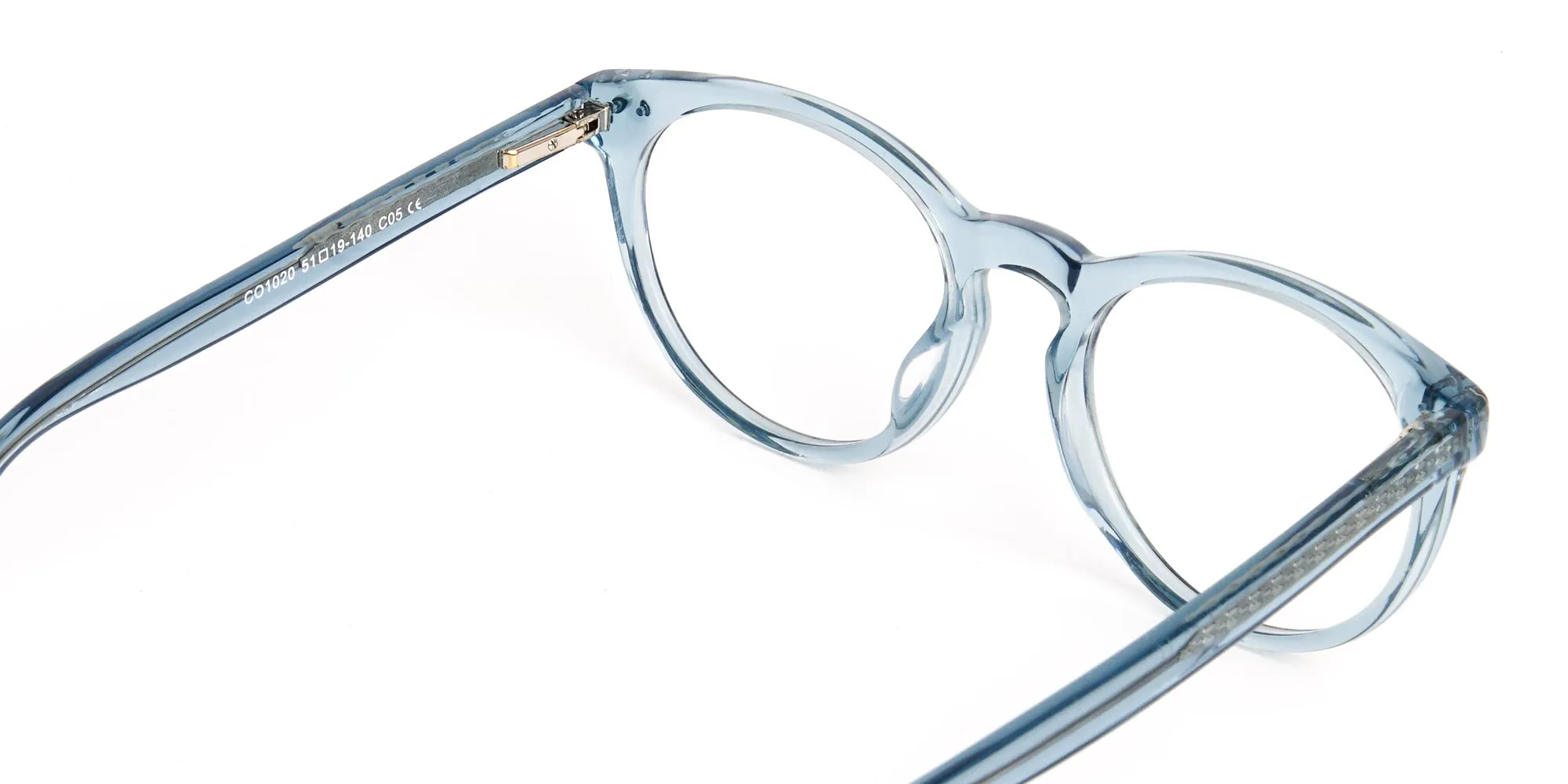 transparent blue round full rim glasses frames-2
