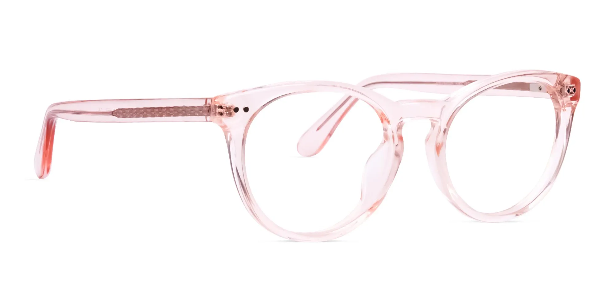 crytal clear or transparent nude and hot pink full rim glasses frames-2
