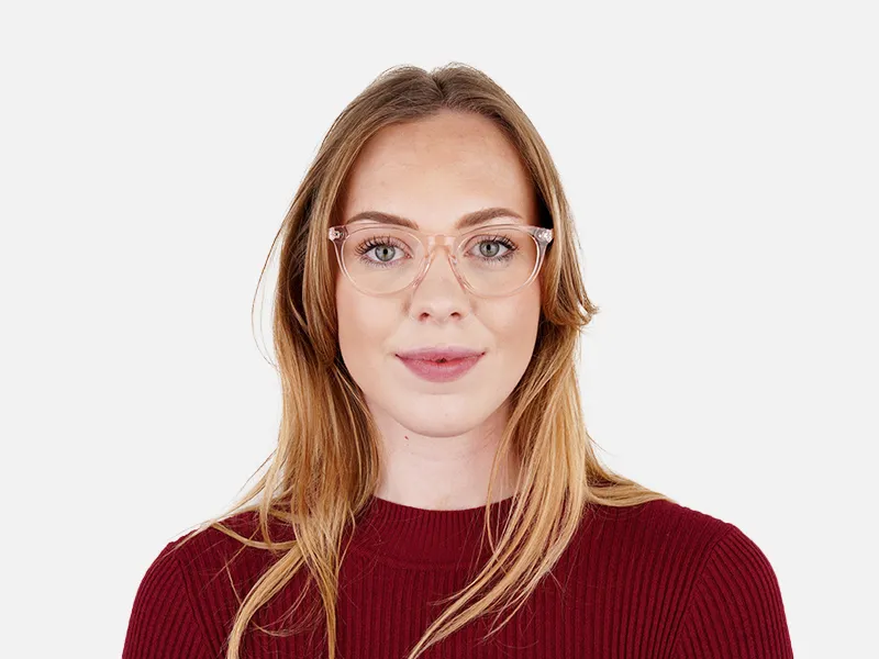 crytal clear or transparent nude and hot pink full rim glasses frames-2