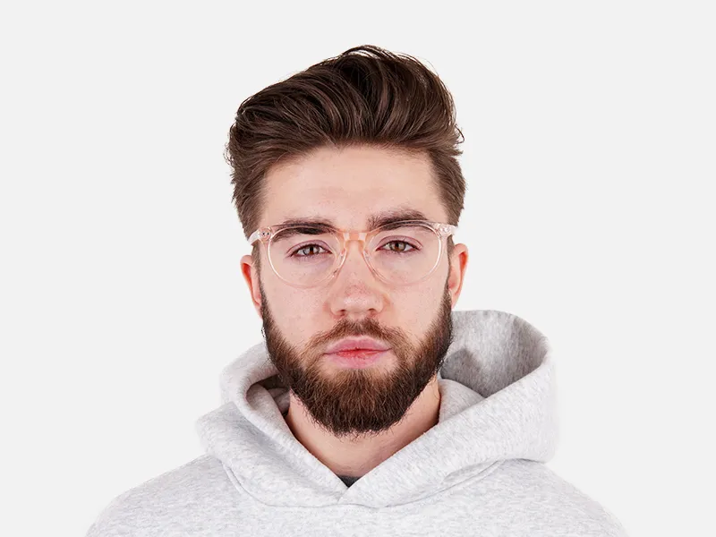 crytal clear or transparent nude and hot pink full rim glasses frames-2