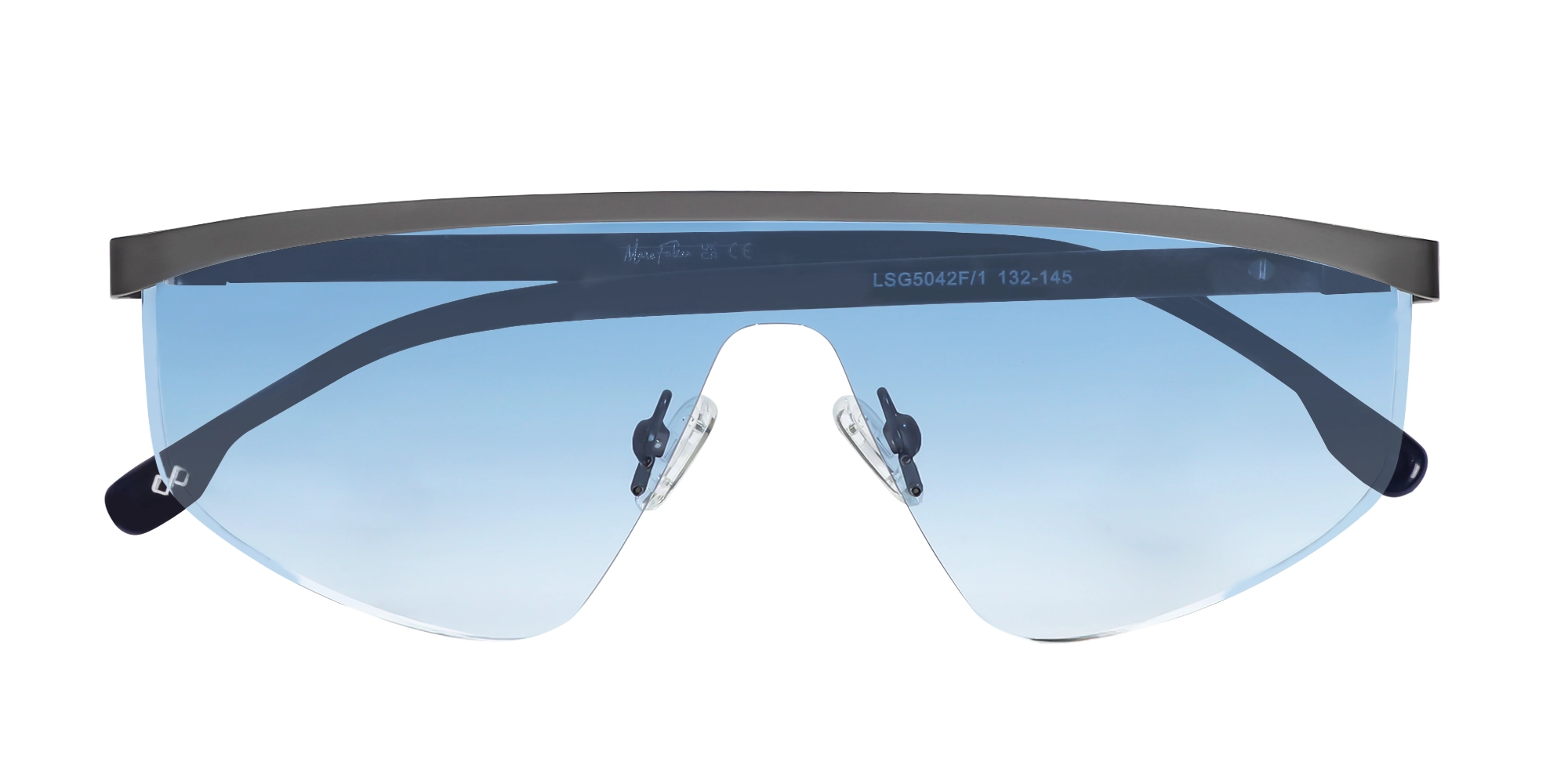 Geometric Blue Gradient Tint Sunglasses-6