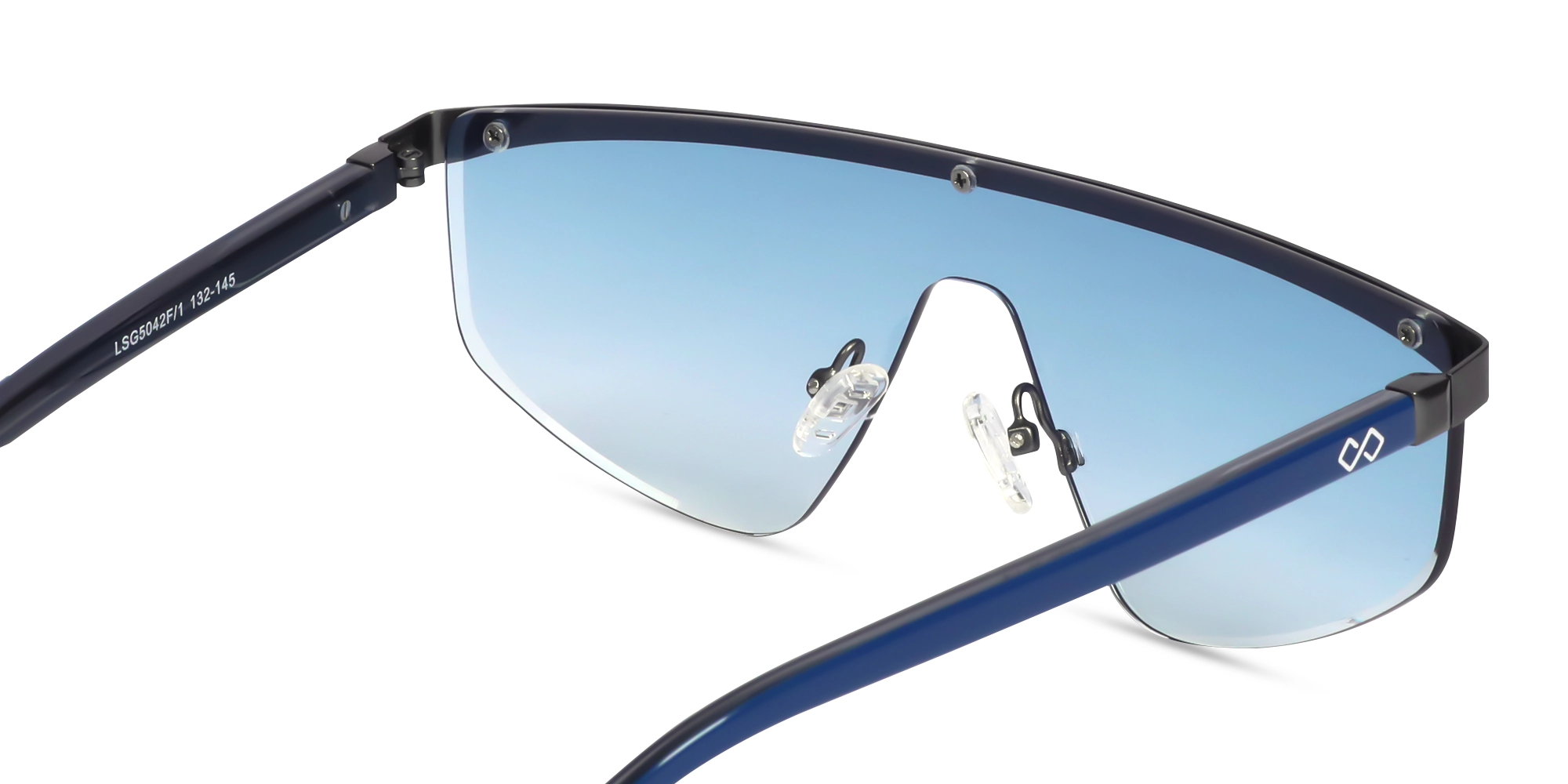 Geometric Blue Gradient Tint Sunglasses-5