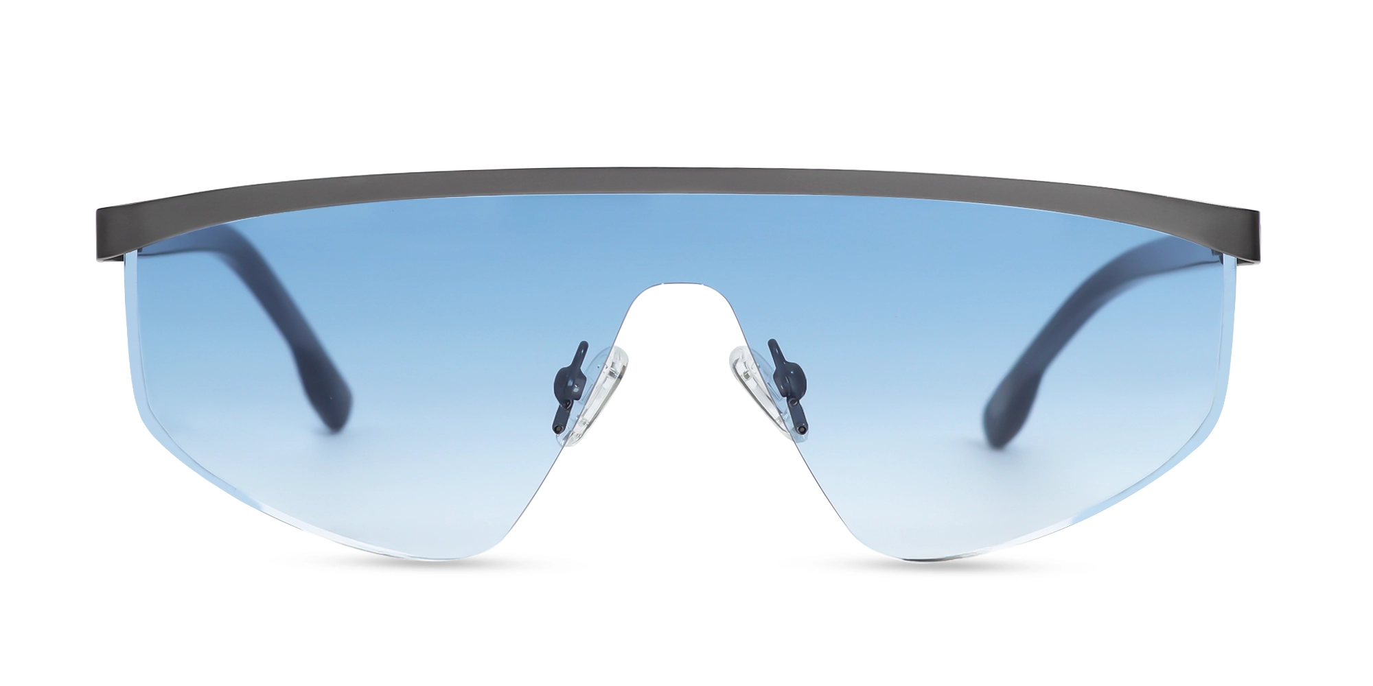 Geometric Blue Gradient Tint Sunglasses-1 Geometric Blue Gradient Tint Sunglasses-1