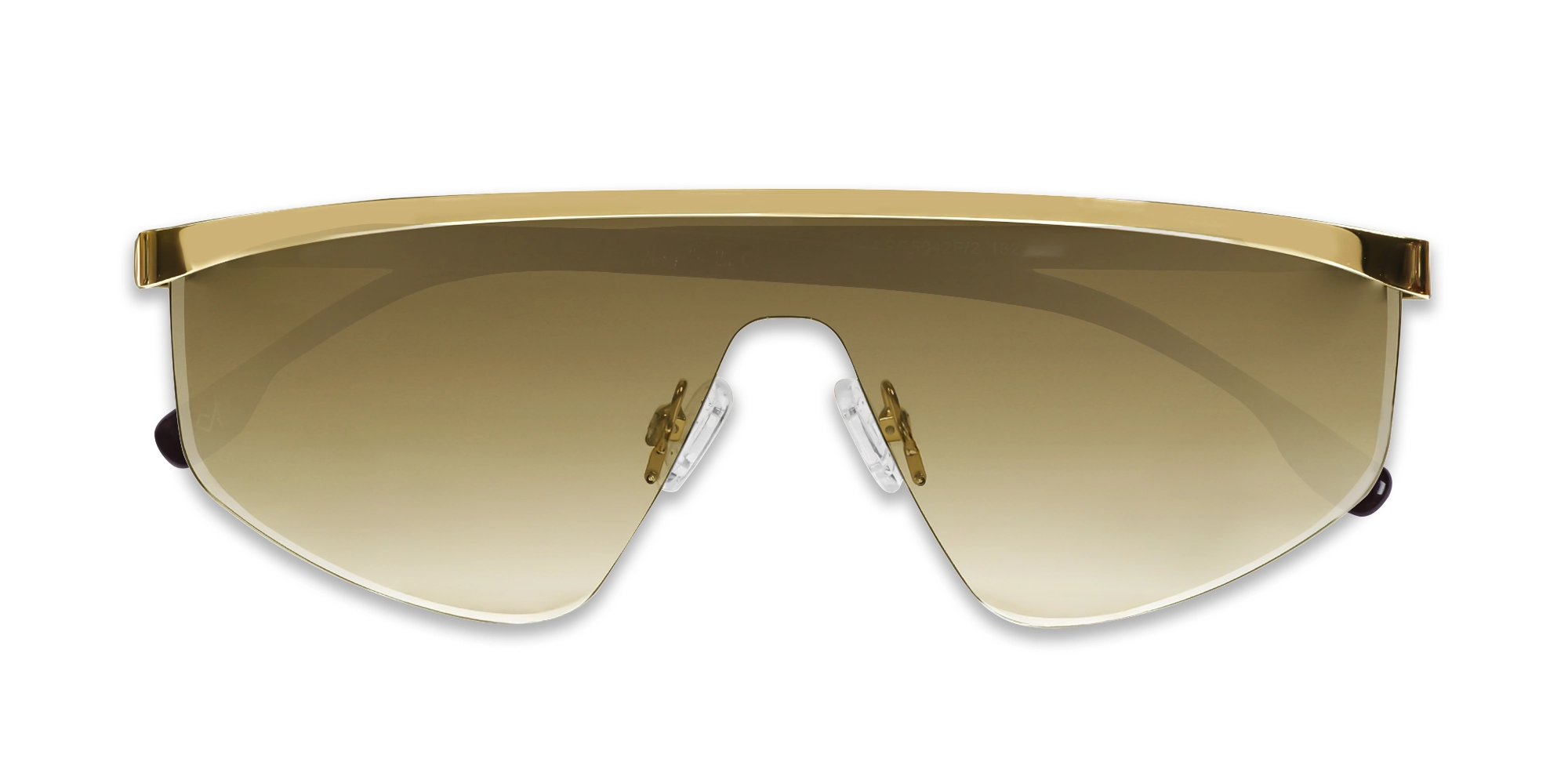 Metal Geometric Brown Gradient Tint Sunglasses -6