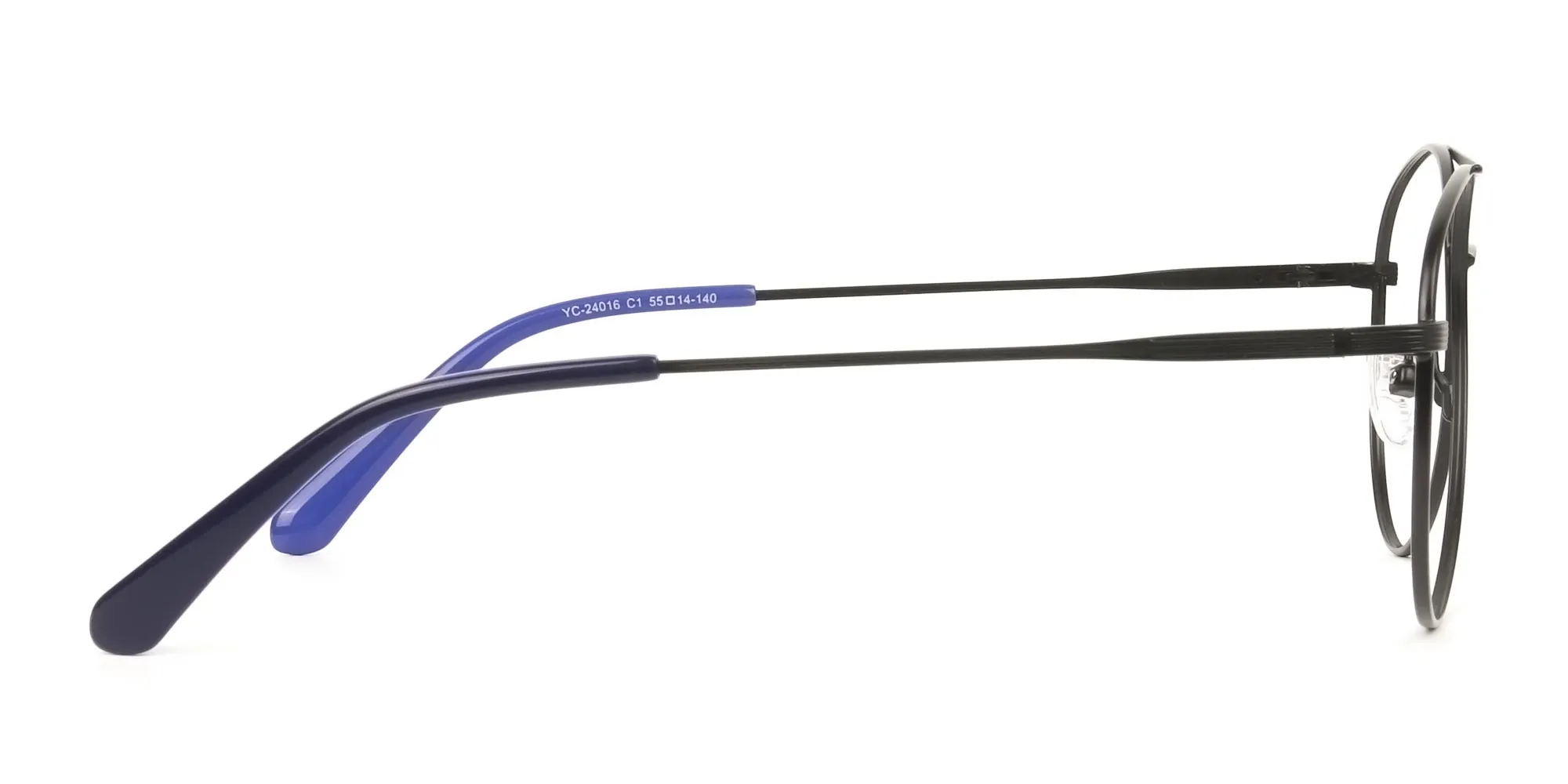 Black Flat Bridge Metal Pilot Glasses - 2