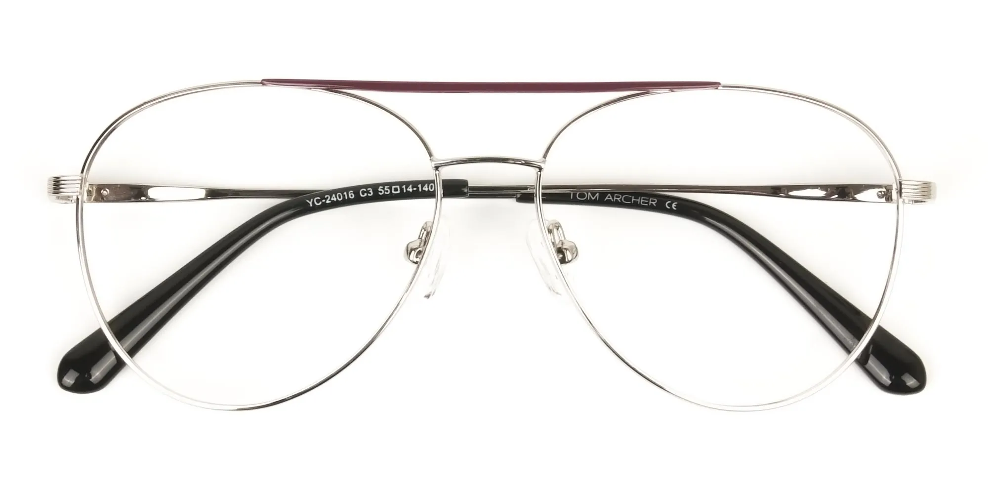 Silver and Brown Flat Bridge Pilot Glasses - 2
