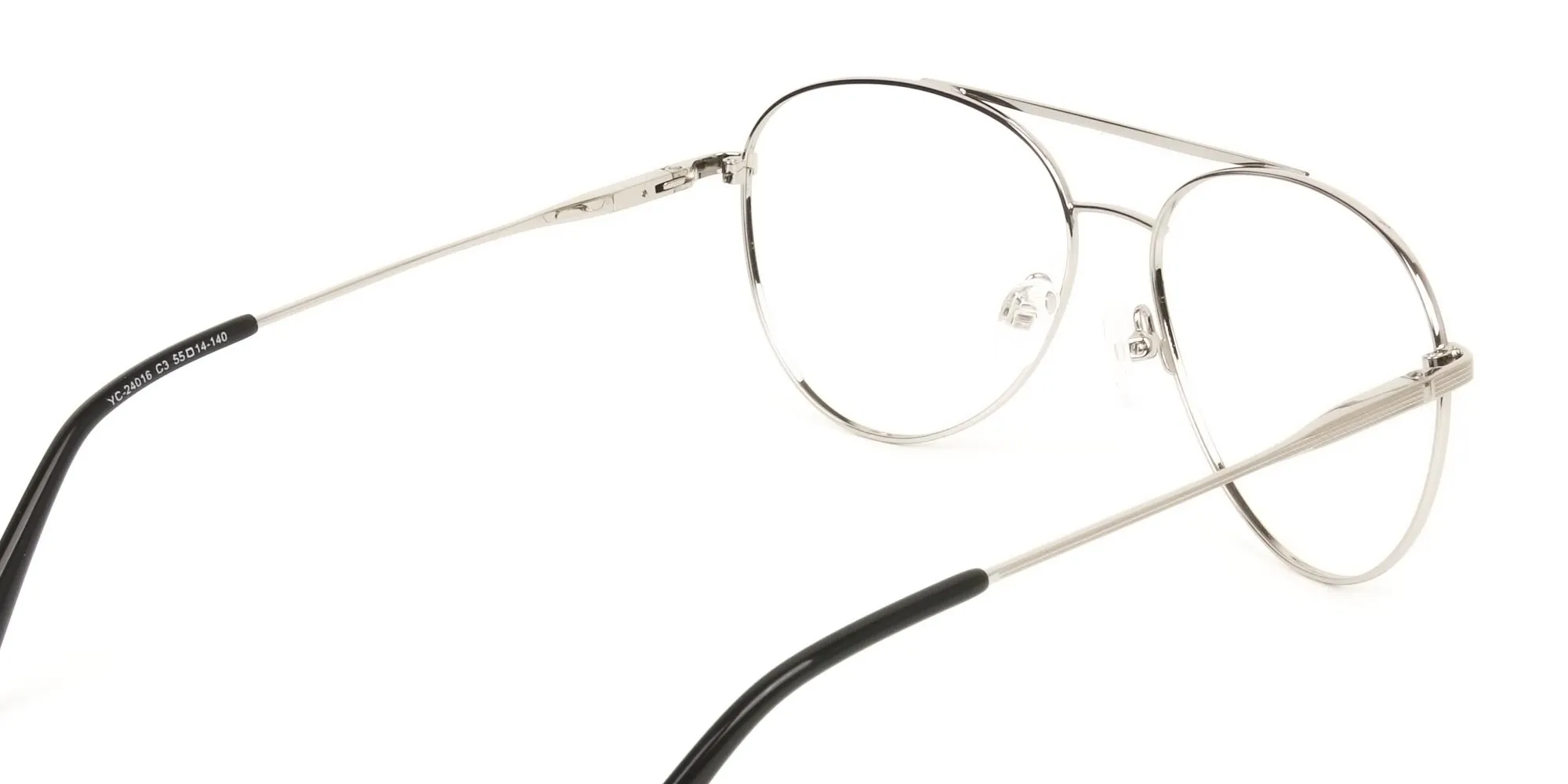 Silver and Brown Flat Bridge Pilot Glasses - 2