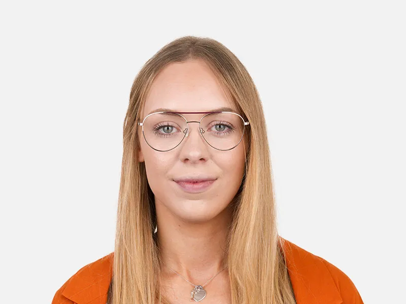 Silver and Brown Flat Bridge Pilot Glasses - 2