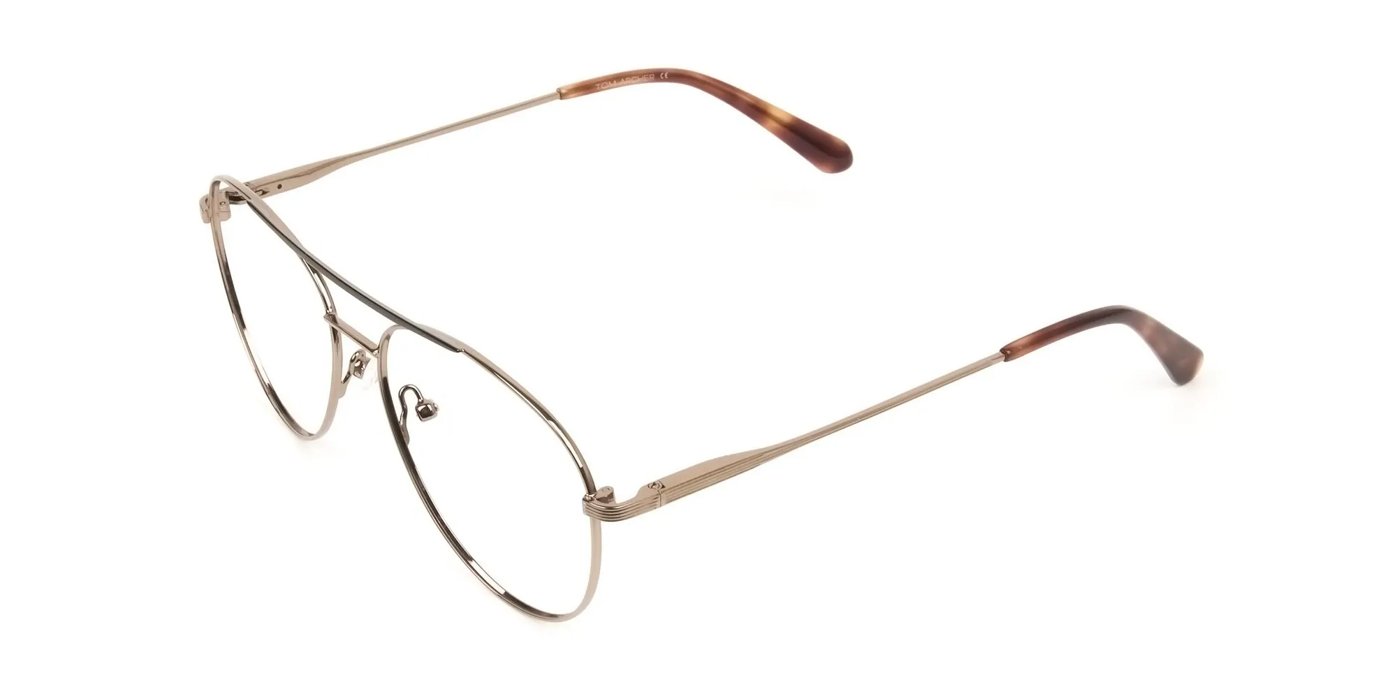 Black Bronze Flat Bridge Pilot Glasses in Metal - 2