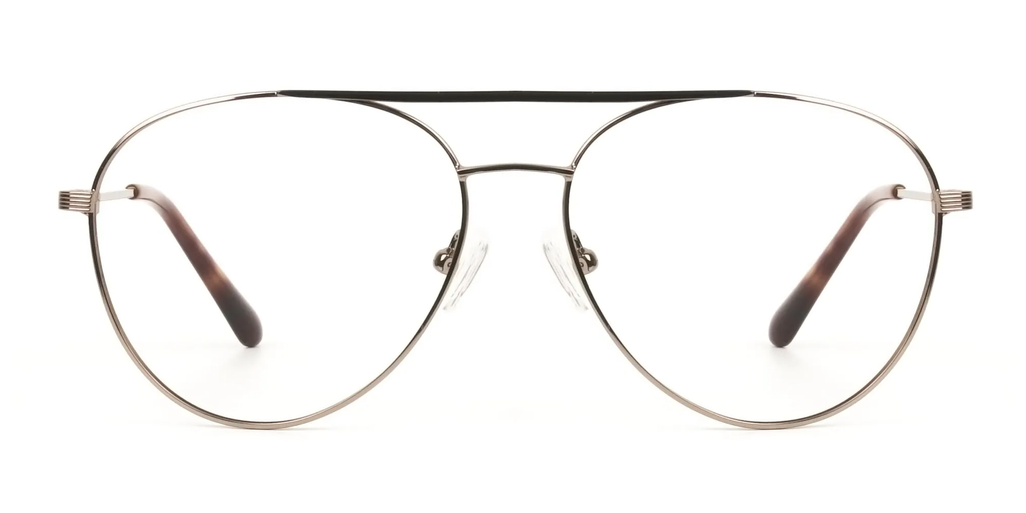 Black Bronze Flat Bridge Pilot Glasses in Metal - 2